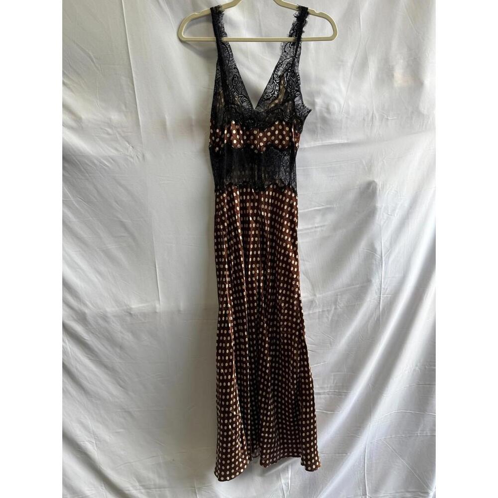 Ronny Kobo Brown Holiday Dress Size S with Minor Pulled Seam & Small Snags - Picture 5 of 9